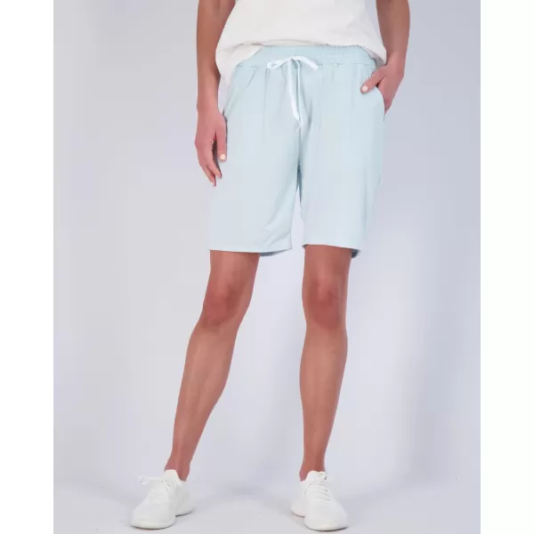 Real Essentials 4 Pack Womens DryFit Athletic 7 Bermuda Long High Waisted Running Shorts Available in Plus SizeSet 6