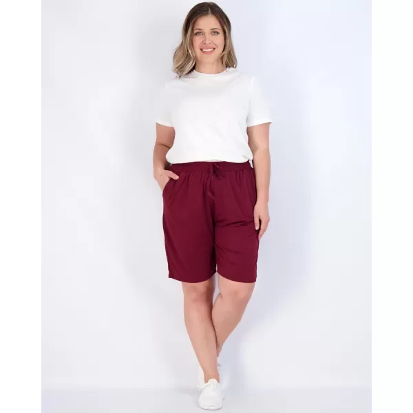 Real Essentials 4 Pack Womens DryFit Athletic 7 Bermuda Long High Waisted Running Shorts Available in Plus SizeSet 7