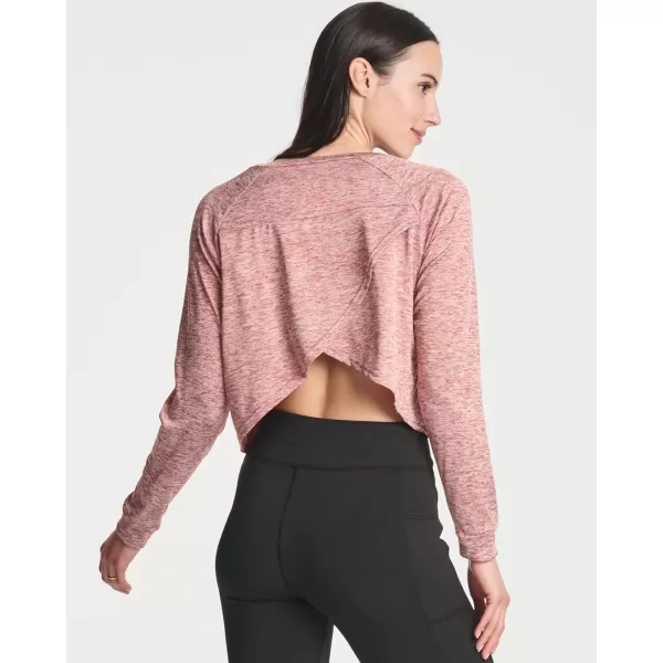 Real Essentials 4 Pack Womens DryFit Long Sleeve Petal Back Crop Top  Athletic Cropped Tee Available in Plus SizeStandard Set 3