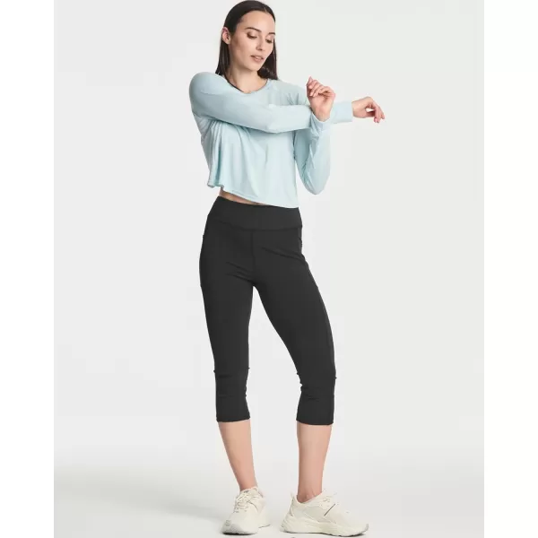 Real Essentials 4 Pack Womens DryFit Long Sleeve Petal Back Crop Top  Athletic Cropped Tee Available in Plus SizeStandard Set 7