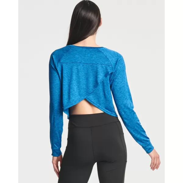 Real Essentials 4 Pack Womens DryFit Long Sleeve Petal Back Crop Top  Athletic Cropped Tee Available in Plus Sizeplussize Set 1