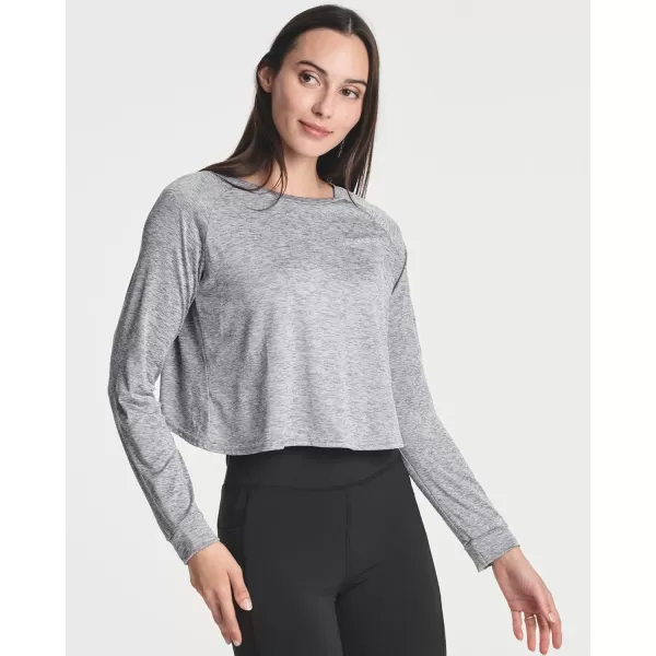 Real Essentials 4 Pack Womens DryFit Long Sleeve Petal Back Crop Top  Athletic Cropped Tee Available in Plus Sizeplussize Set 1