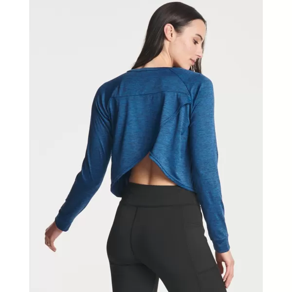 Real Essentials 4 Pack Womens DryFit Long Sleeve Petal Back Crop Top  Athletic Cropped Tee Available in Plus Sizeplussize Set 2