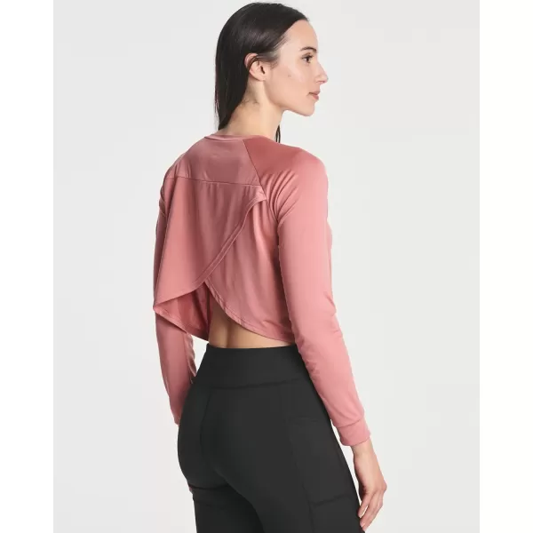 Real Essentials 4 Pack Womens DryFit Long Sleeve Petal Back Crop Top  Athletic Cropped Tee Available in Plus Sizeplussize Set 5