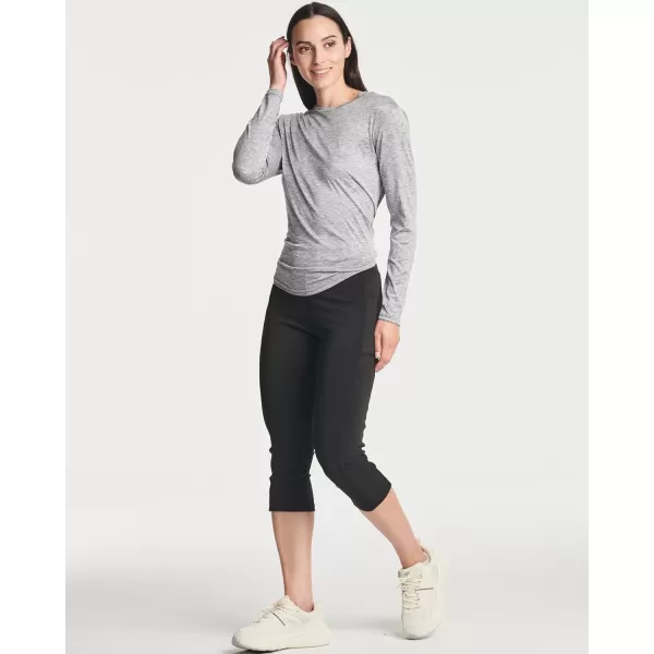 Real Essentials 4 Pack Womens DryFit LongSleeve Tie Back Open Back Athletic Workout TShirt Available in Plus SizeStandard Set 7