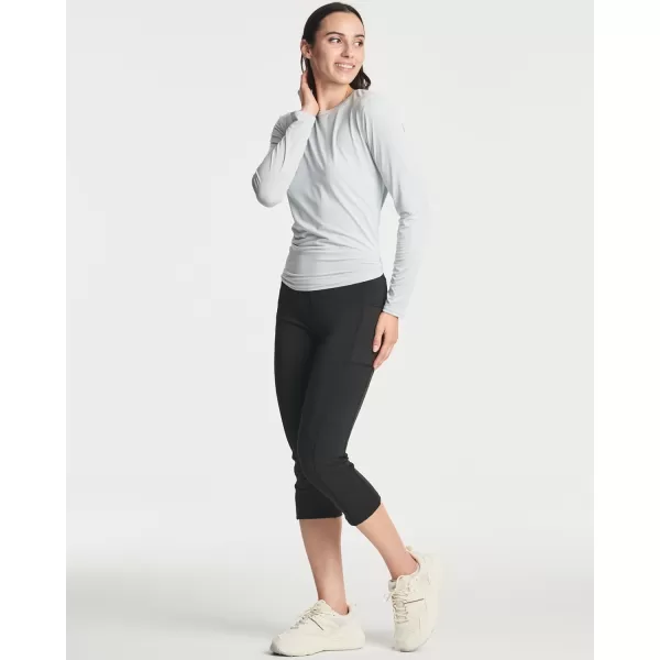 Real Essentials 4 Pack Womens DryFit LongSleeve Tie Back Open Back Athletic Workout TShirt Available in Plus SizeStandard Set 8