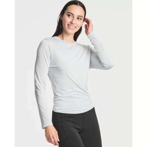 Real Essentials 4 Pack Womens DryFit LongSleeve Tie Back Open Back Athletic Workout TShirt Available in Plus SizeStandard Set 8