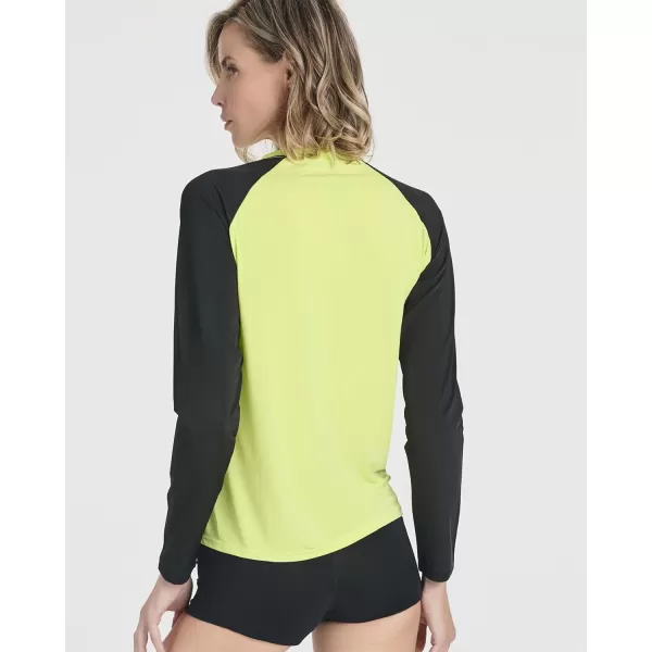Real Essentials 4 Pack Womens Long Sleeve Rash Guard Shirt Swimwear UPF Sun Protection Swim Surfing Top Available in PlusSet 1