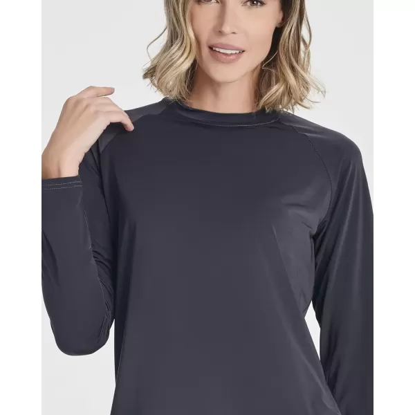 Real Essentials 4 Pack Womens Long Sleeve Rash Guard Shirt Swimwear UPF Sun Protection Swim Workout Top Available in PlusSet 5