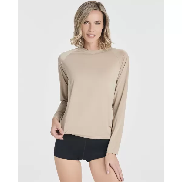 Real Essentials 4 Pack Womens Long Sleeve Rash Guard Shirt Swimwear UPF Sun Protection Swim Workout Top Available in PlusSet 6