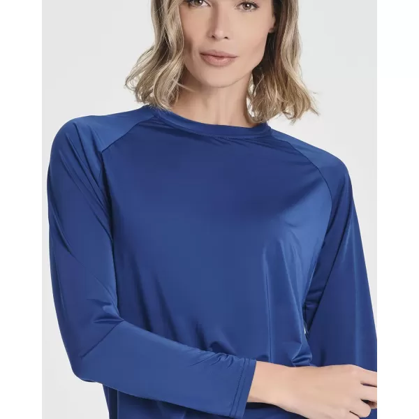 Real Essentials 4 Pack Womens Long Sleeve Rash Guard Shirt Swimwear UPF Sun Protection Swim Workout Top Available in PlusSet 7