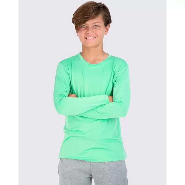 Real Essentials 4 Pack Youth DryFit Moisture Wicking Active Athletic Performance LongSleeve TShirt Boys amp GirlsSet 9