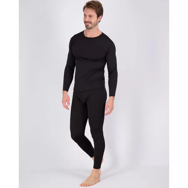 Real Essentials 4 Piece Mens Thermal Underwear Sets  Long Sleeve Top amp Bottom Fleece Long Johns Available in Big amp TallStandard Set 9