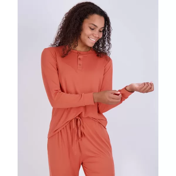 Real Essentials 4 Piece Womens Long Sleeve Pullover Hoodie Henley Sweatshirt  Jogger Set Athletic Lounge SweatsuitHenley Set 7