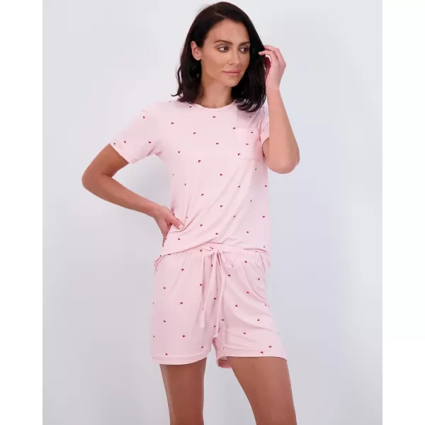 Real Essentials 4 Piece Womens Short Sleeve Top with Shorts Pajama Set  UltraSoft Lounge amp Sleepwear Available In PlusRegular Size Set 7