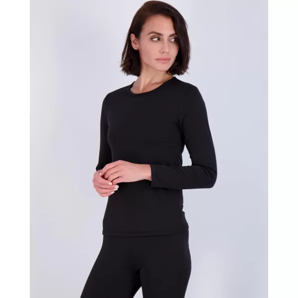 Real Essentials 4 Piece Womens Thermal Underwear Set  Thermal Underwear for Women Fleece Lined Top  Bottom Long JohnsSet 3