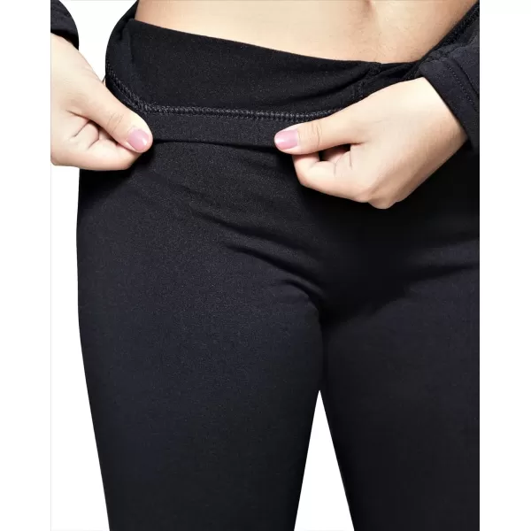 Real Essentials 4 Piece Womens Thermal Underwear Set  Thermal Underwear for Women Fleece Lined Top  Bottom Long JohnsSet E