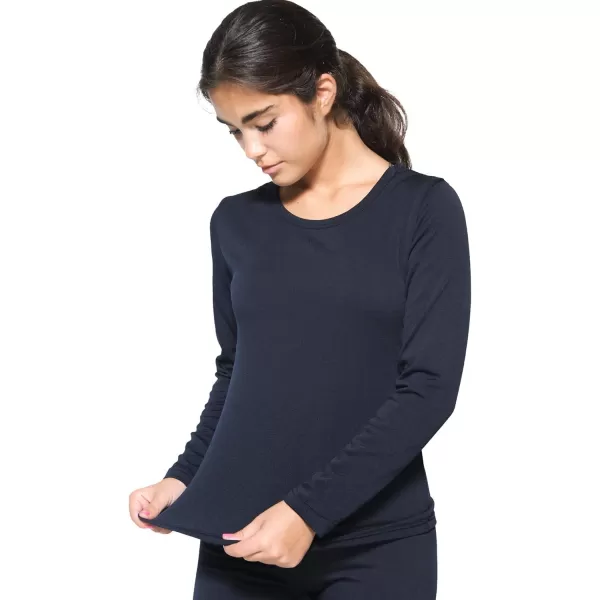 Real Essentials 4 Piece Womens Thermal Underwear Set  Thermal Underwear for Women Fleece Lined Top  Bottom Long JohnsSet F