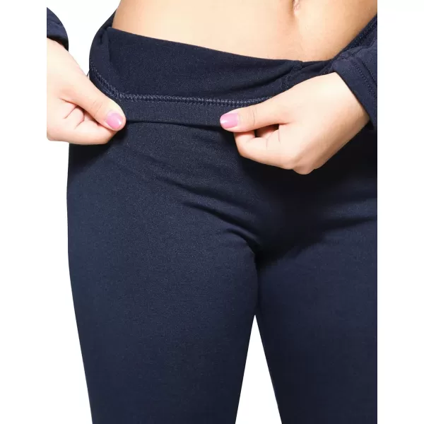 Real Essentials 4 Piece Womens Thermal Underwear Set  Thermal Underwear for Women Fleece Lined Top  Bottom Long JohnsSet F