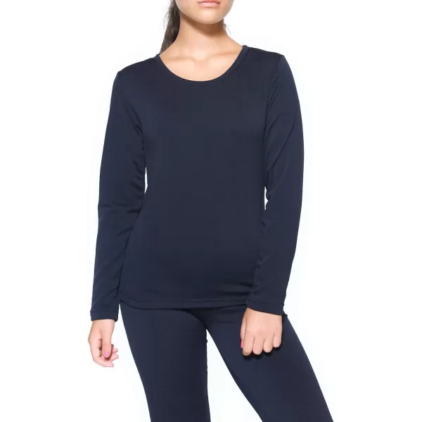 Real Essentials 4 Piece Womens Thermal Underwear Set  Thermal Underwear for Women Fleece Lined Top  Bottom Long JohnsSet F