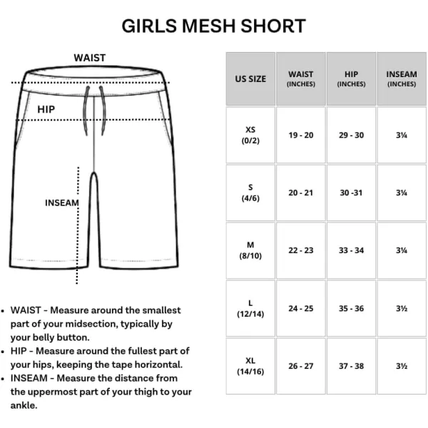 Real Essentials 4Pack Girls Mesh Active Athletic Performance Sport Shorts for Girls with PocketsSet 1