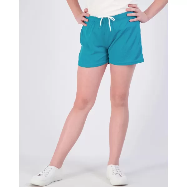 Real Essentials 4Pack Girls Mesh Active Athletic Performance Sport Shorts for Girls with PocketsSet 1