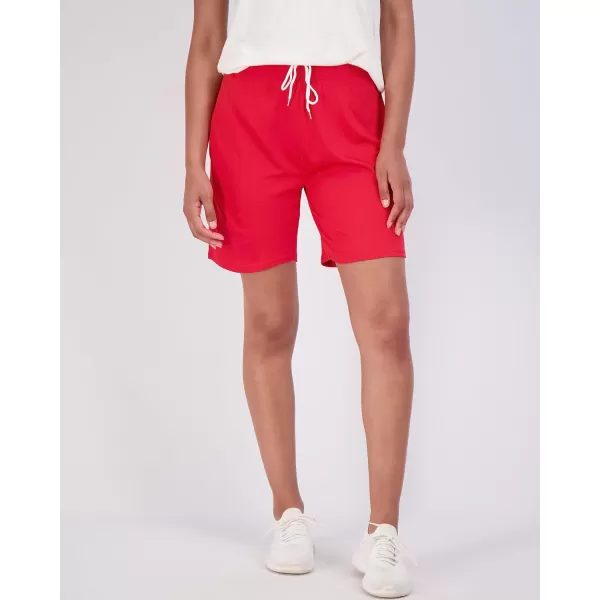 Real Essentials 4Pack Womens 7 Mesh QuickDry Bermuda Active Athletic Long Shorts with Pockets Available in Plus SizePlusSize Set 3