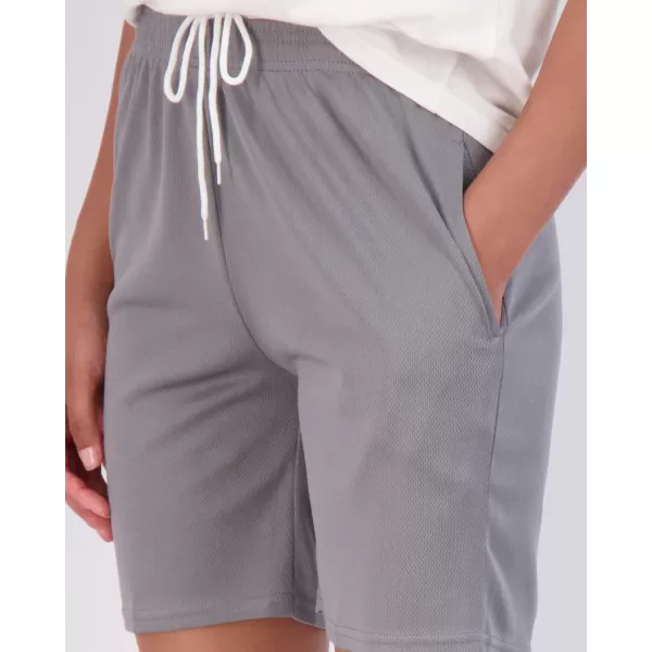 Real Essentials 4Pack Womens 7 Mesh QuickDry Bermuda Active Athletic Long Shorts with Pockets Available in Plus SizePlusSize Set 3