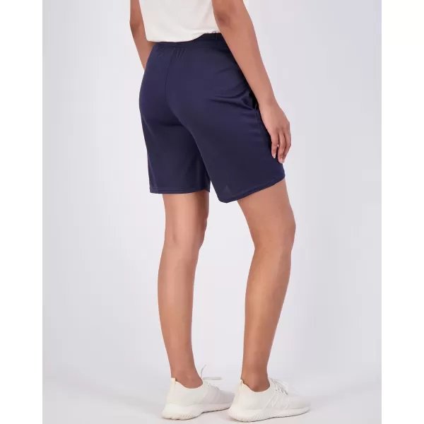 Real Essentials 4Pack Womens 7 Mesh QuickDry Bermuda Active Athletic Long Shorts with Pockets Available in Plus SizePlusSize Set 3