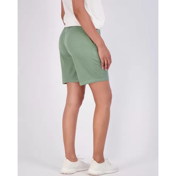 Real Essentials 4Pack Womens 7 Mesh QuickDry Bermuda Active Athletic Long Shorts with Pockets Available in Plus SizePlusSize Set 5
