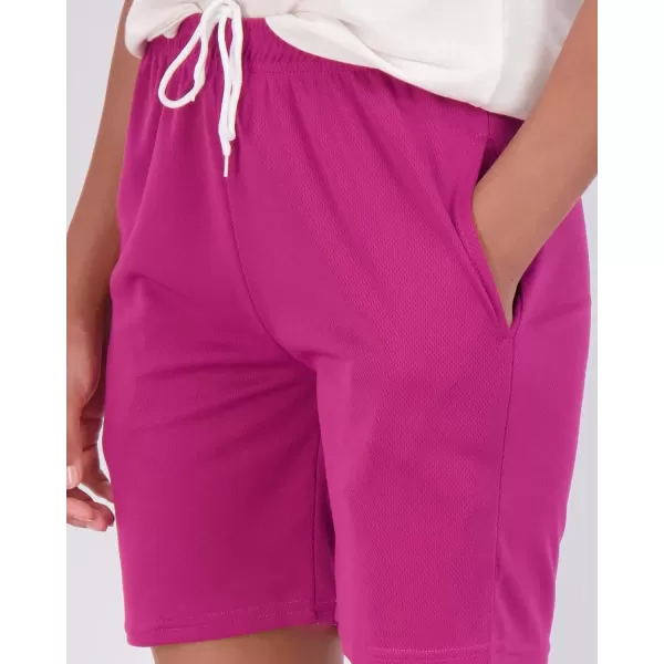 Real Essentials 4Pack Womens 7 Mesh QuickDry Bermuda Active Athletic Long Shorts with Pockets Available in Plus SizePlusSize Set 9