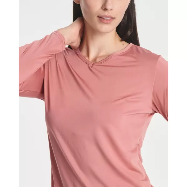 Real Essentials 4Pack Womens DryFit LongSleeve VNeck Athletic Workout Shirt Available in Plus SizeStandard Set 4