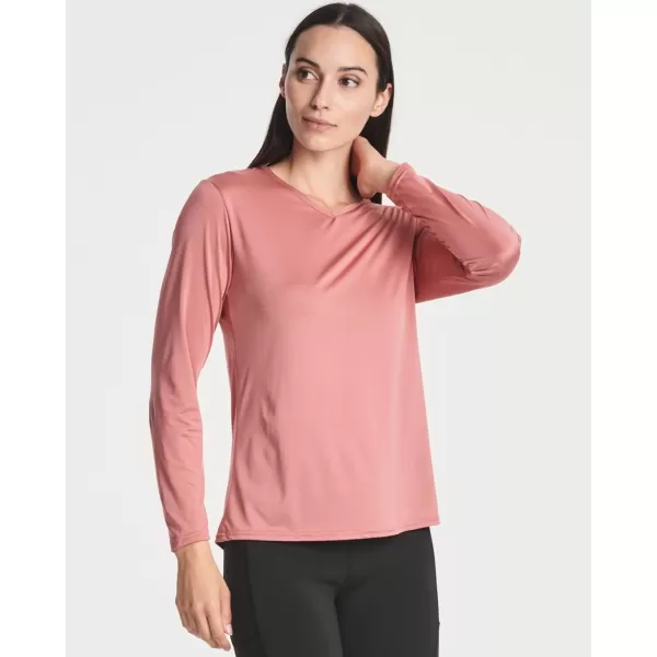 Real Essentials 4Pack Womens DryFit LongSleeve VNeck Athletic Workout Shirt Available in Plus SizeStandard Set 4
