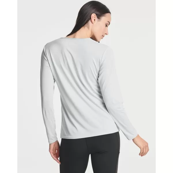 Real Essentials 4Pack Womens DryFit LongSleeve VNeck Athletic Workout Shirt Available in Plus SizeStandard Set 4