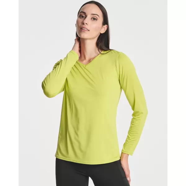 Real Essentials 4Pack Womens DryFit LongSleeve VNeck Athletic Workout Shirt Available in Plus Sizeplussize Set 3