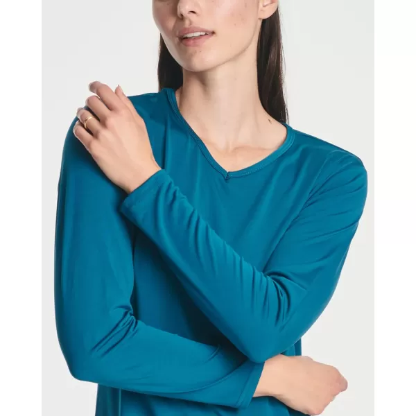 Real Essentials 4Pack Womens DryFit LongSleeve VNeck Athletic Workout Shirt Available in Plus Sizeplussize Set 6