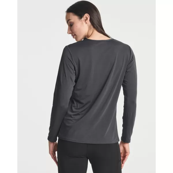 Real Essentials 4Pack Womens DryFit LongSleeve VNeck Athletic Workout Shirt Available in Plus Sizeplussize Set 6
