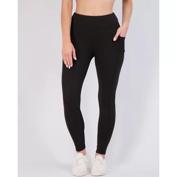 Real Essentials 4Pack Womens Full Length Fitted Athletic Yoga Performance Leggings with Pockets Available in Plus SizePlusSize Set 1