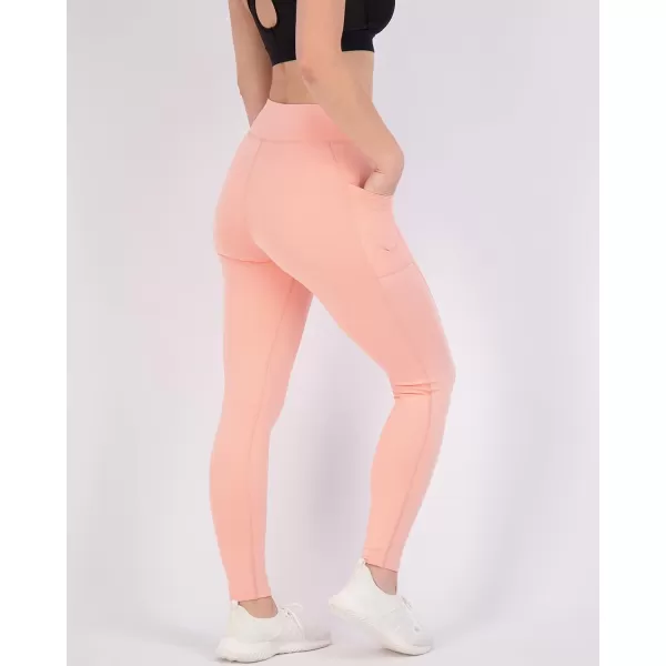 Real Essentials 4Pack Womens Full Length Fitted Athletic Yoga Performance Leggings with Pockets Available in Plus SizePlusSize Set 5