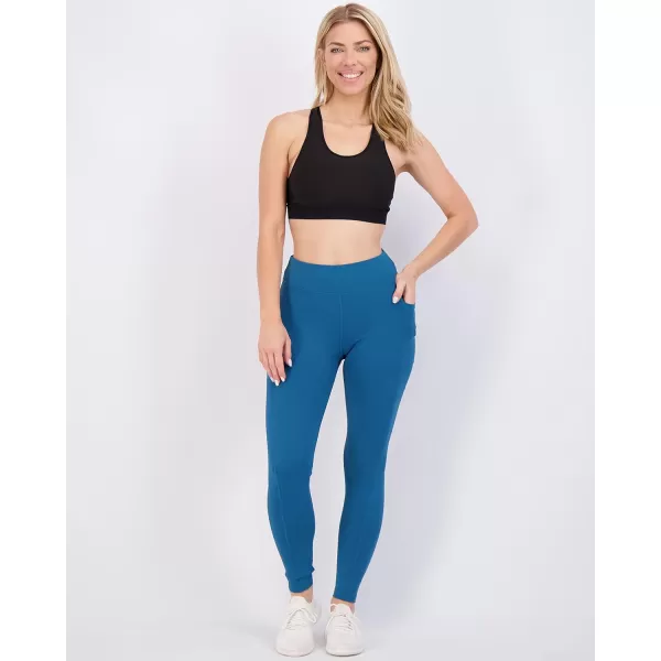 Real Essentials 4Pack Womens Full Length Fitted Athletic Yoga Performance Leggings with Pockets Available in Plus SizePlusSize Set 5