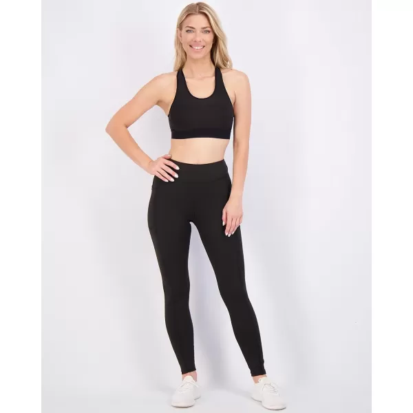 Real Essentials 4Pack Womens Full Length Fitted Athletic Yoga Performance Leggings with Pockets Available in Plus SizePlusSize Set 7