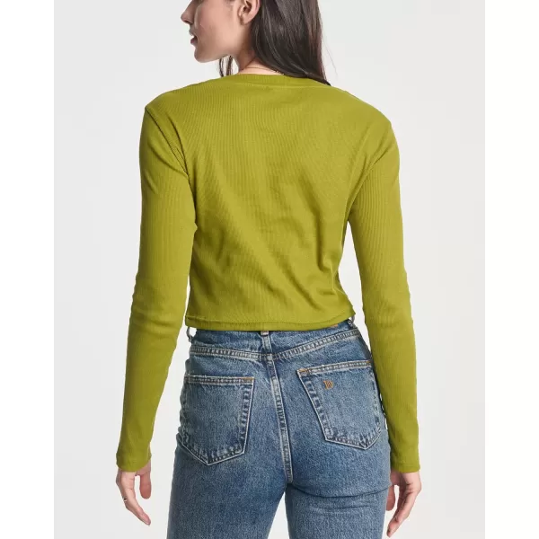 Real Essentials 4Pack Womens Long Sleeve Ribbed Knit Cotton Crew Neck Crop Top Shirt  Available in PlusStandard Set 8