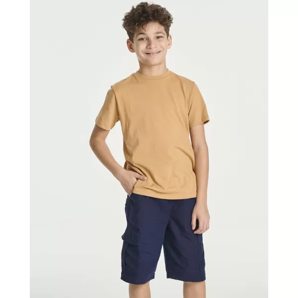 Real Essentials 5 Pack Boys Cotton Short Sleeve Crew Neck TShirts Outdoor Ages 418Set 4
