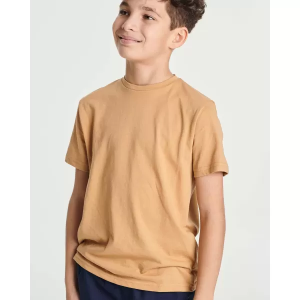 Real Essentials 5 Pack Boys Cotton Short Sleeve Crew Neck TShirts Outdoor Ages 418Set 4