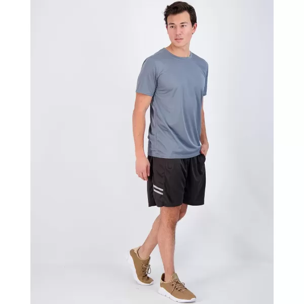 Real Essentials 5 Pack Mens Active Quick Dry Mesh Crew Neck T Shirts  Athletic Short Sleeve Tee Available in Big amp TallStandard Set 7