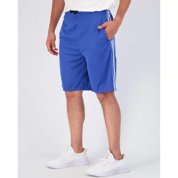 Real Essentials 5 Pack Mens Mesh Athletic Performance Gym Shorts with Pockets S3XSet E