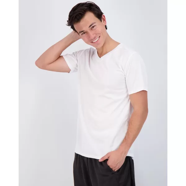 Real Essentials 5 Pack Mens Mesh Quick Dry Short Sleeve VNeck TShirt  Athletic Performance Available in Big amp TallMesh Active VNeck Set 2