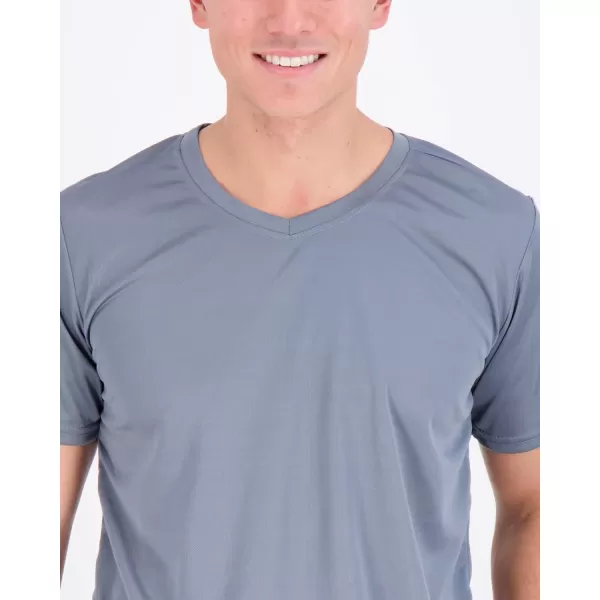 Real Essentials 5 Pack Mens Mesh Quick Dry Short Sleeve VNeck TShirt  Athletic Performance Available in Big amp TallMesh Active VNeck Set 5