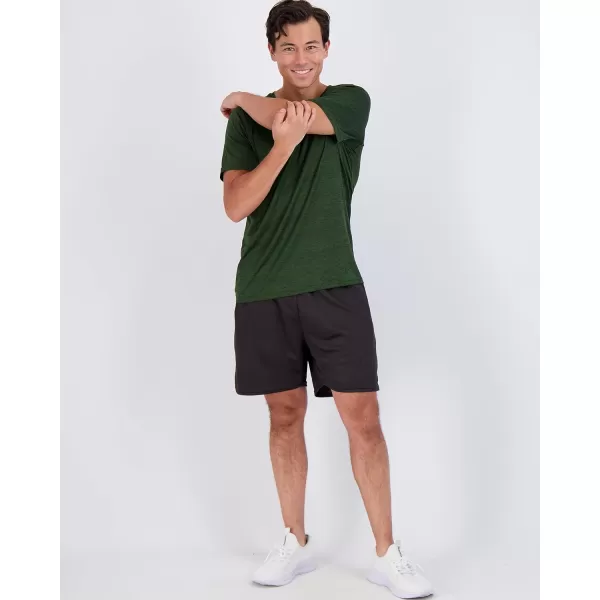 Real Essentials 5 Pack Mens Short Sleeve Dry Fit Active Crew Neck T Shirt  Athletic Running Gym Workout Tee TopsSet 11
