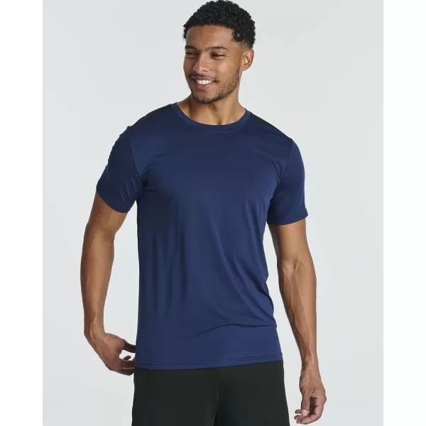 Real Essentials 5 Pack Mens Short Sleeve Dry Fit Active Crew Neck T Shirt  Athletic Running Gym Workout Tee TopsSet 15